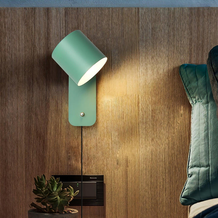 Rotbar Cylinder Vägglampa med Stickkontakt