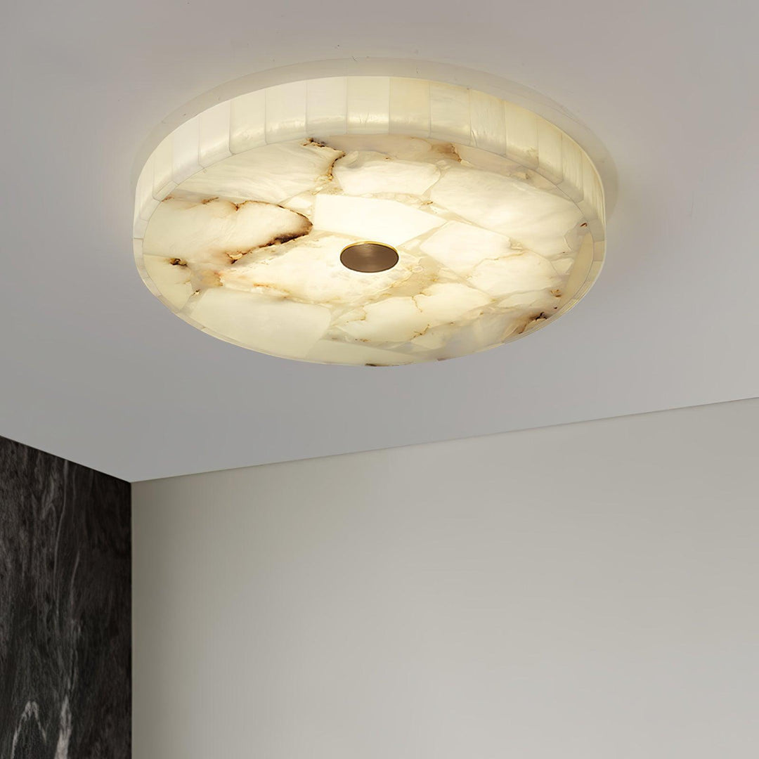 Rund Alabaster Taklampa