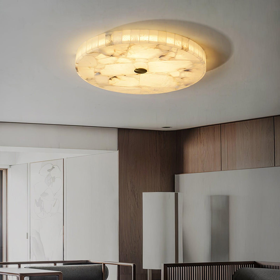 Rund Alabaster Taklampa