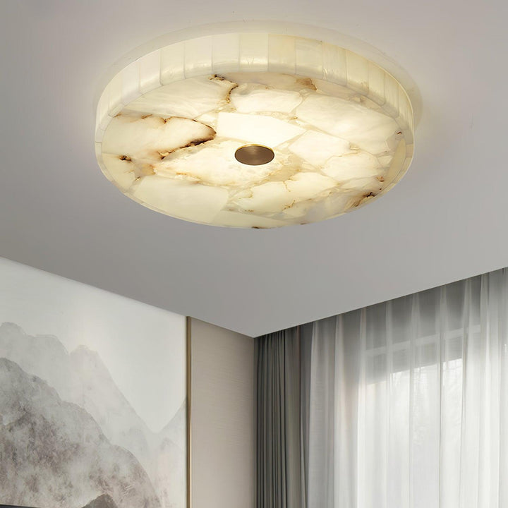 Rund Alabaster Taklampa