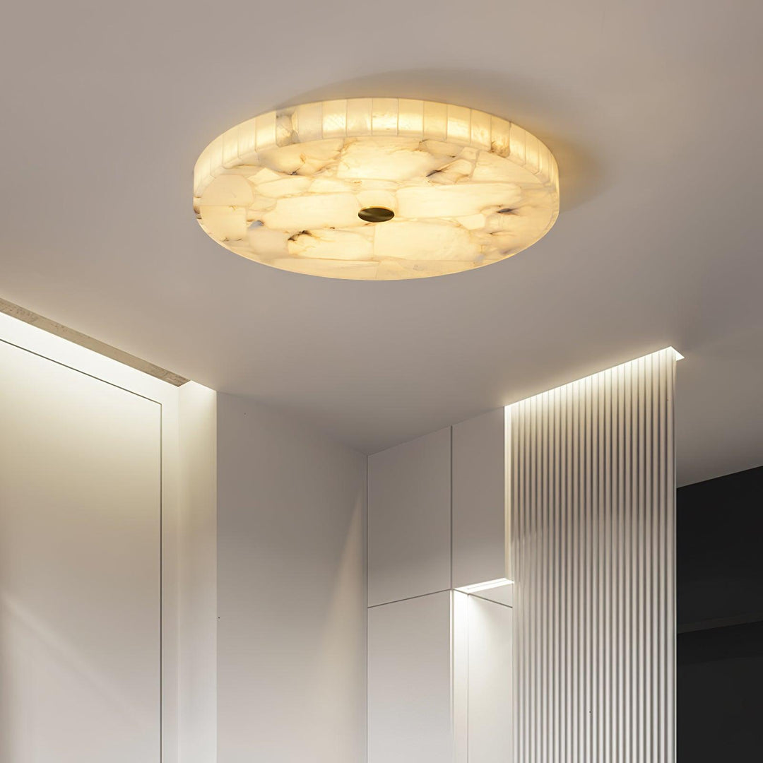 Rund Alabaster Taklampa