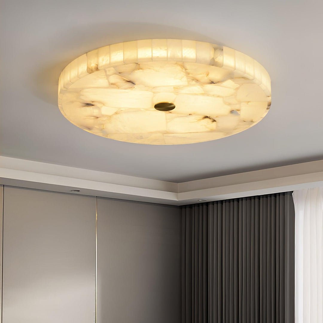 Rund Alabaster Taklampa