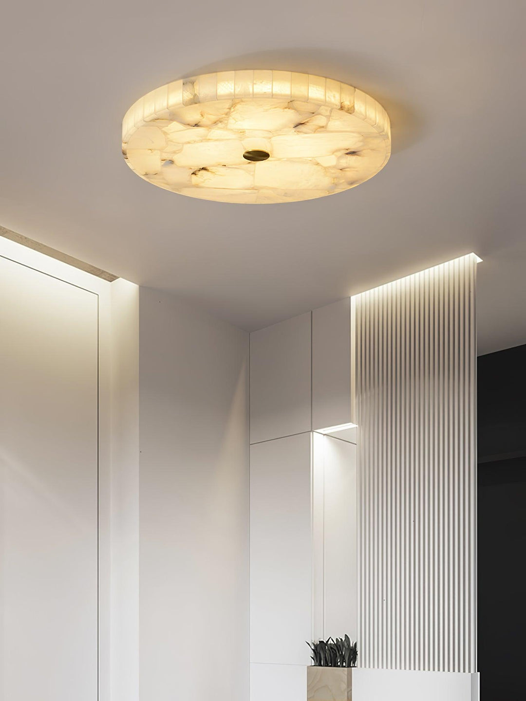 Rund Alabaster Taklampa