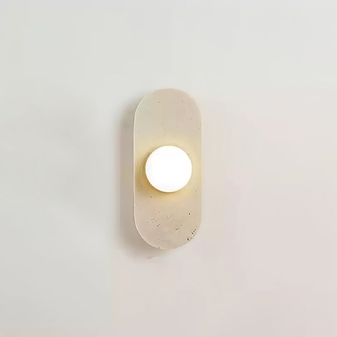 Rundad Travertin Vägglampa
