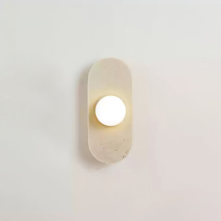 Rundad Travertin Vägglampa
