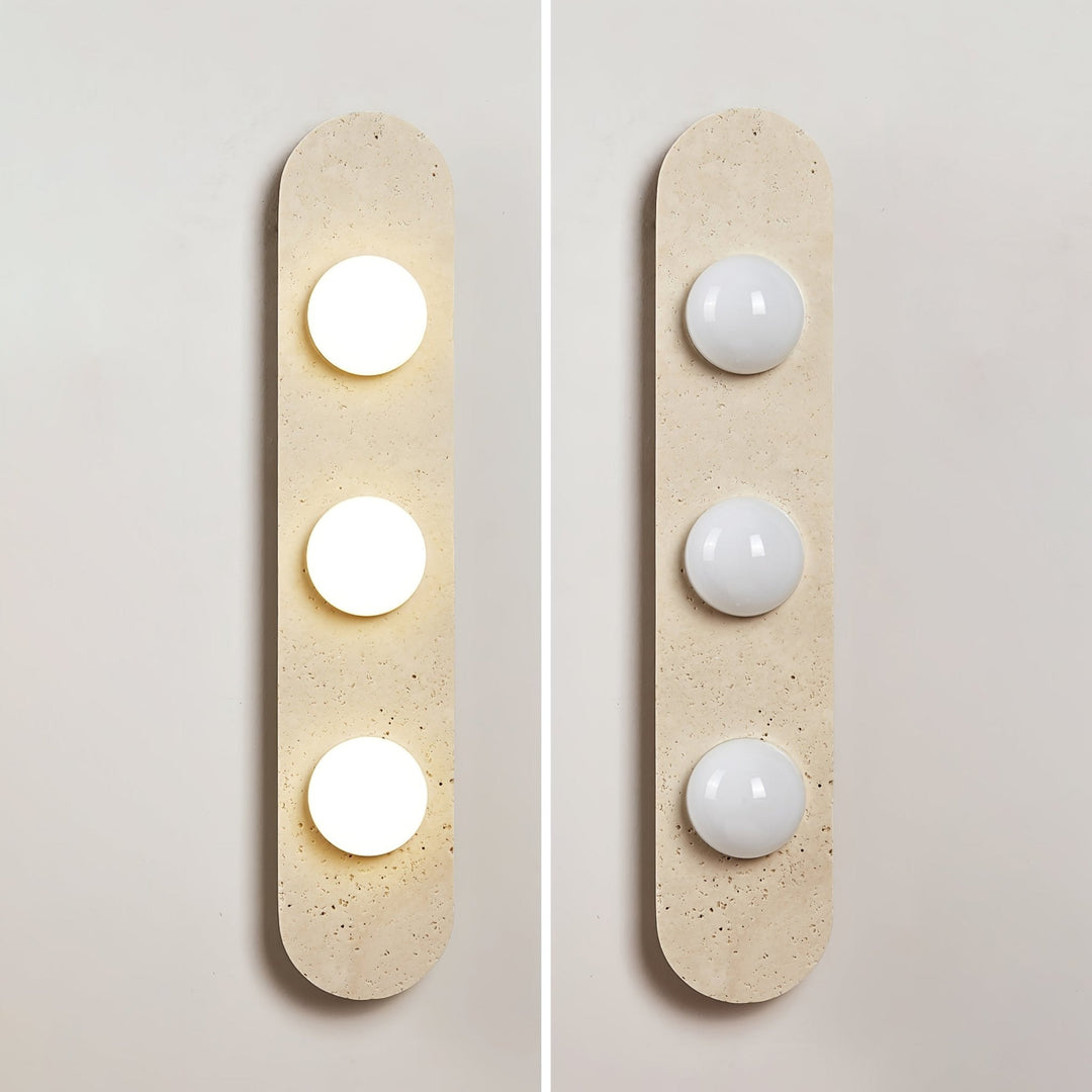 Rundad Travertin Vägglampa