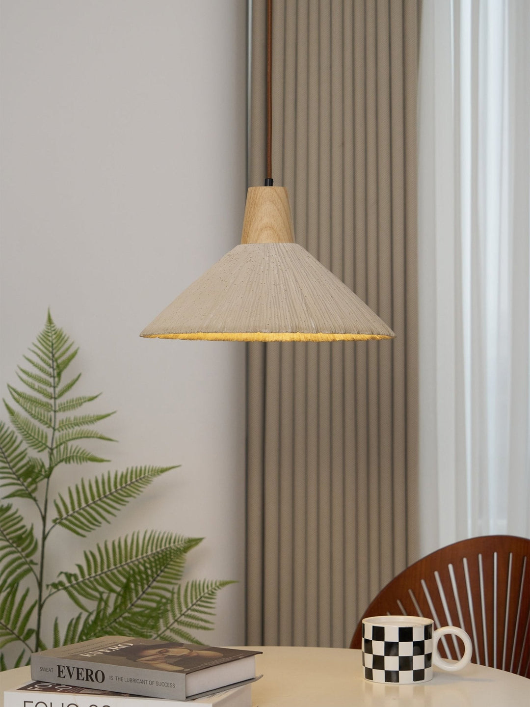 Betong Plisserad Pendellampa