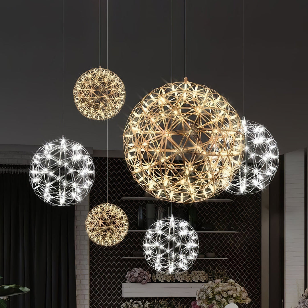 Silver Spark Ball Pendellampa