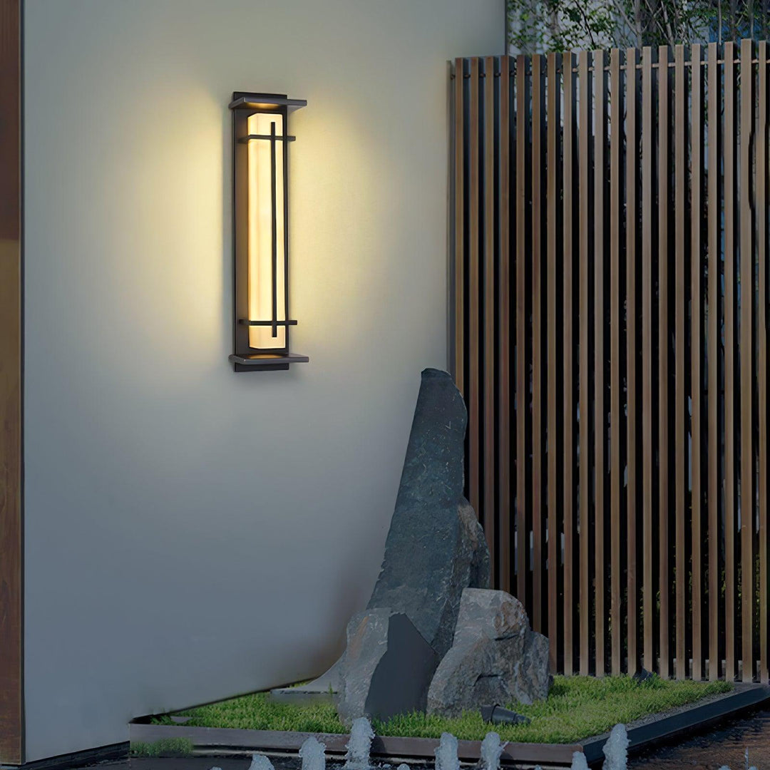 Fyrkantig Utomhus Alabaster Vägglampa
