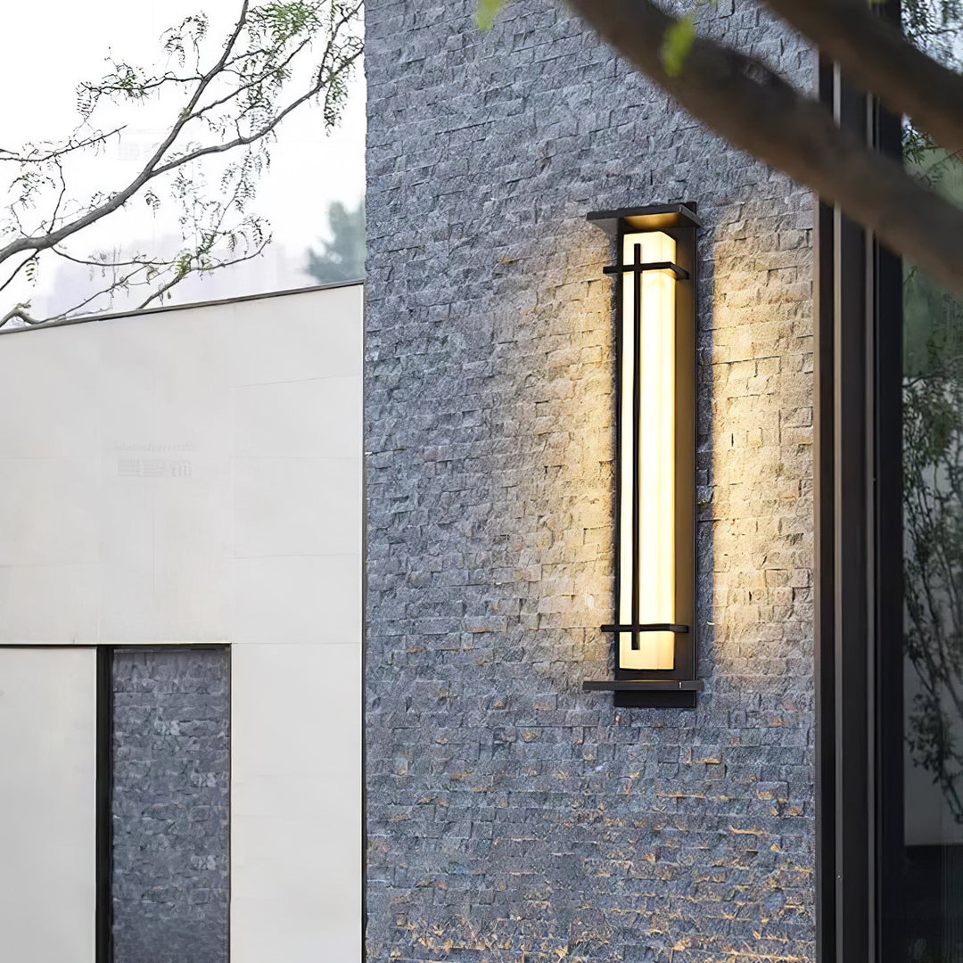 Fyrkantig Utomhus Alabaster Vägglampa