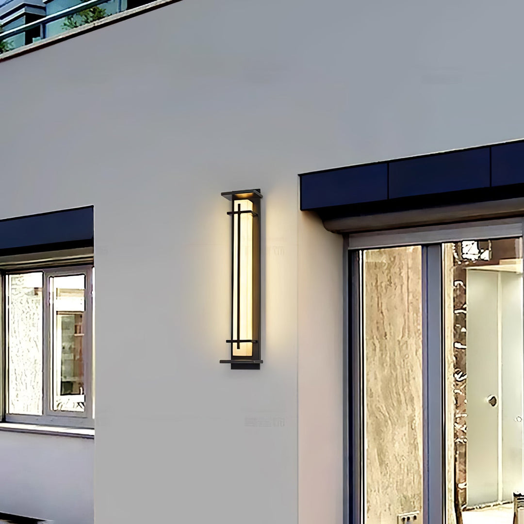 Fyrkantig Utomhus Alabaster Vägglampa