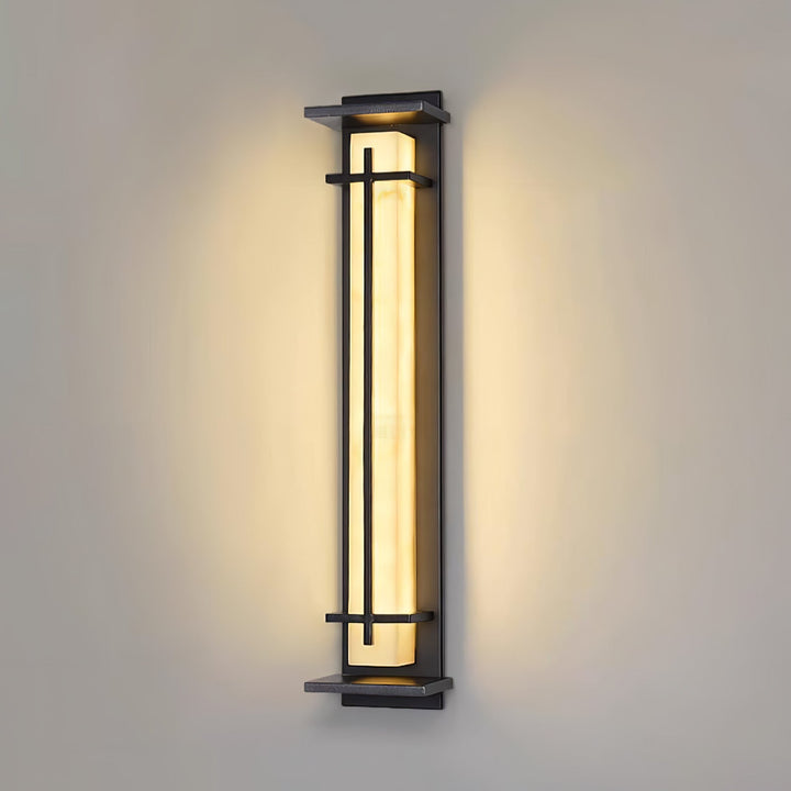 Fyrkantig Utomhus Alabaster Vägglampa