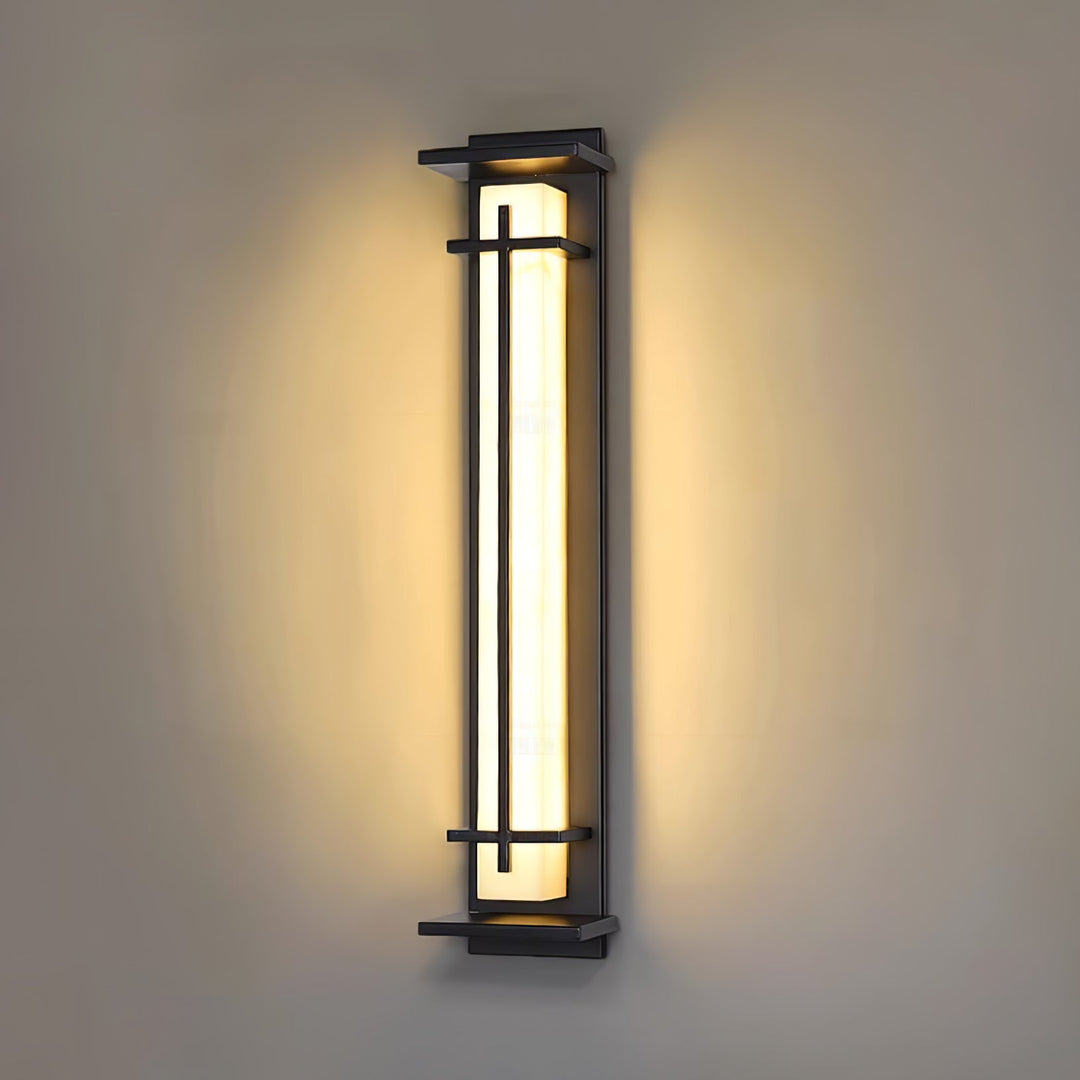 Fyrkantig Utomhus Alabaster Vägglampa