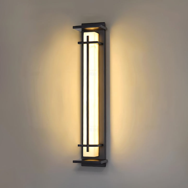Fyrkantig Utomhus Alabaster Vägglampa