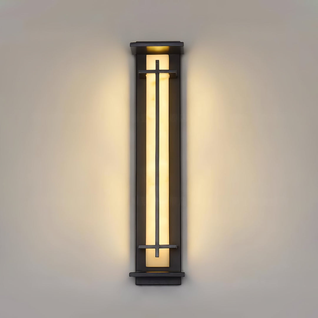 Fyrkantig Utomhus Alabaster Vägglampa