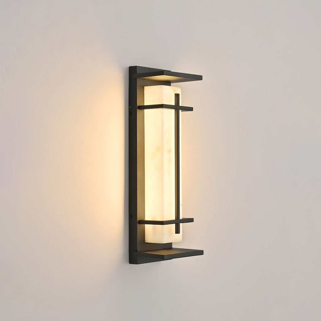 Fyrkantig Utomhus Alabaster Vägglampa