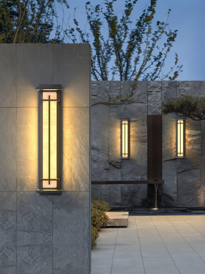 Fyrkantig Utomhus Alabaster Vägglampa