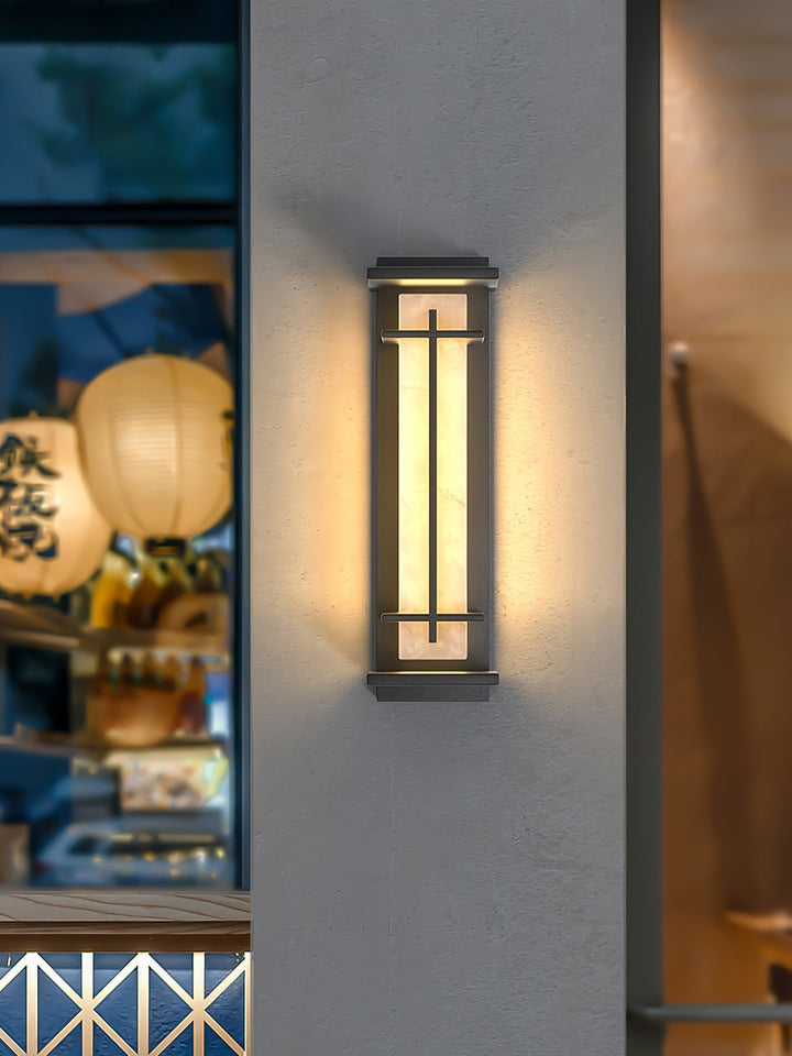 Fyrkantig Utomhus Alabaster Vägglampa