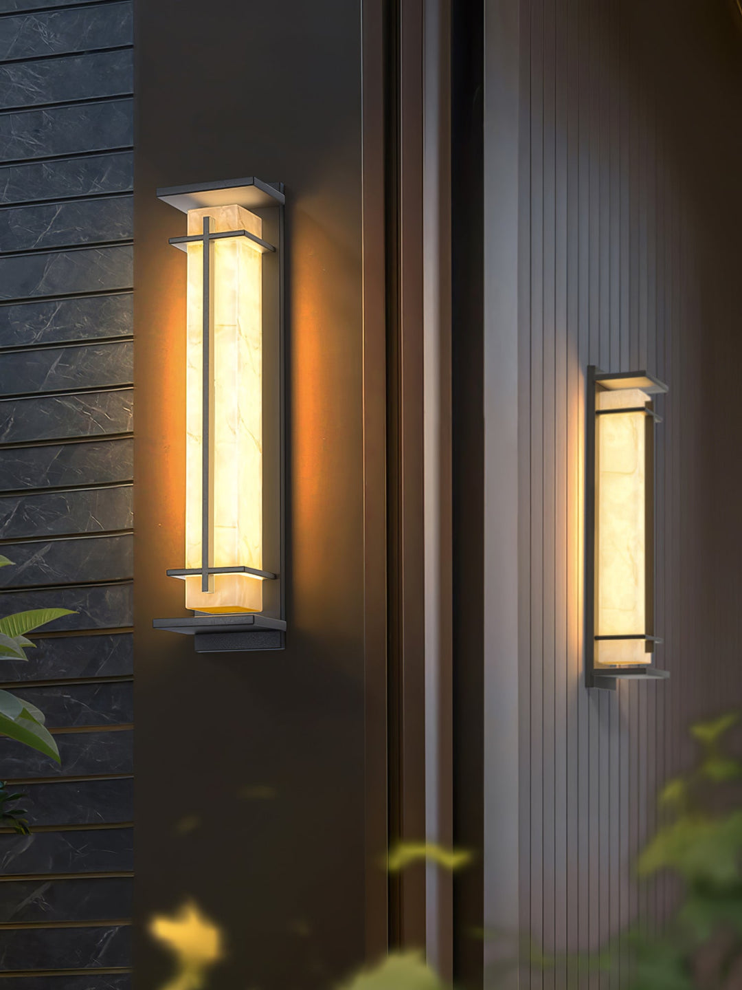Fyrkantig Utomhus Alabaster Vägglampa