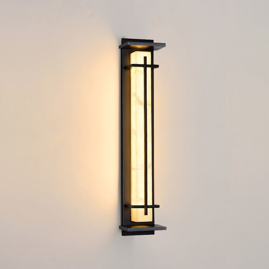 Fyrkantig Utomhus Alabaster Vägglampa