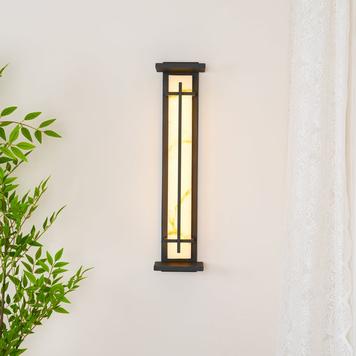 Fyrkantig Utomhus Alabaster Vägglampa