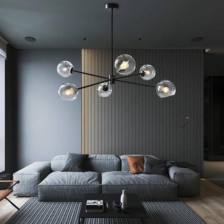 Staggered Glass 6 Light Chandelier