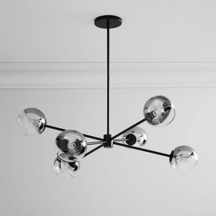 Staggered Glass 6 Light Chandelier