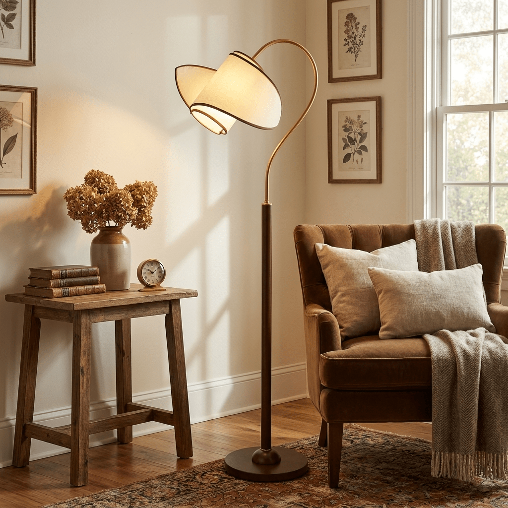 Stelmo Böjd Hals Golvlampa
