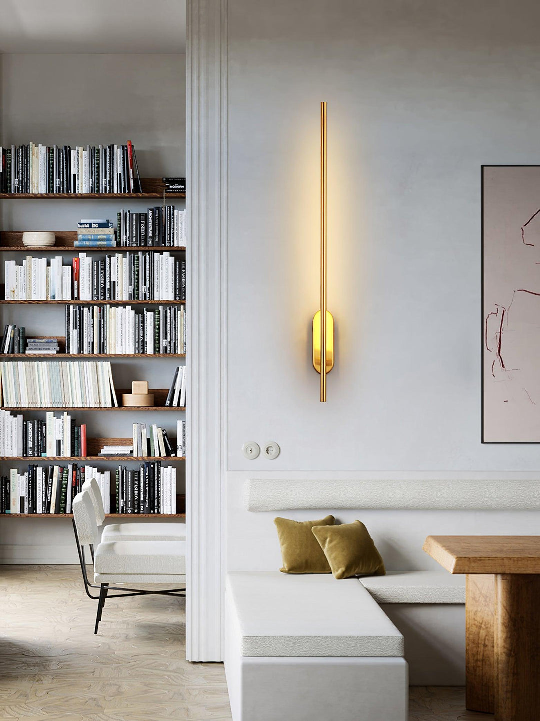 Stickformad Metallvägglampa
