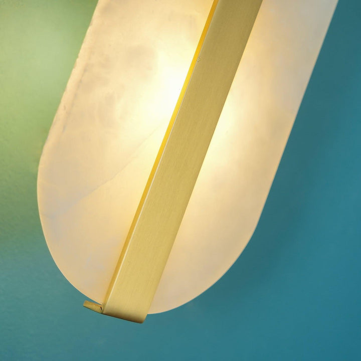 Lång Ellips Alabaster Vägglampa