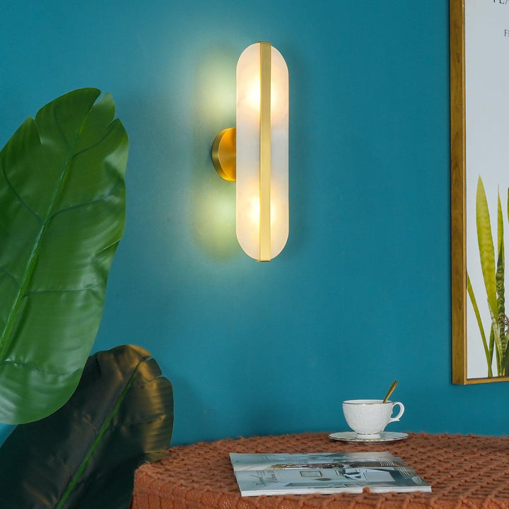 Lång Ellips Alabaster Vägglampa