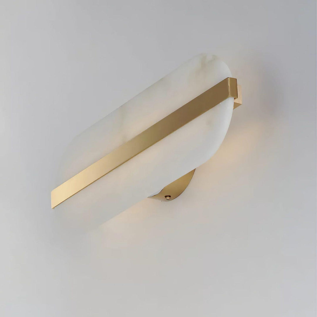 Lång Ellips Alabaster Vägglampa