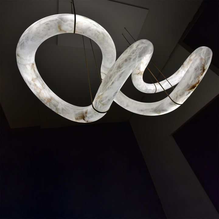 Strömlinjeformad Alabaster Pendellampa