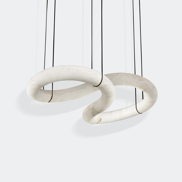Strömlinjeformad Alabaster Pendellampa