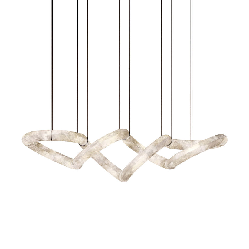 Strömlinjeformad Alabaster Pendellampa