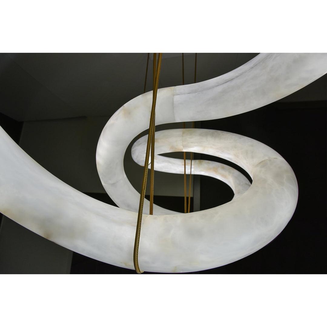 Strömlinjeformad Alabaster Pendellampa