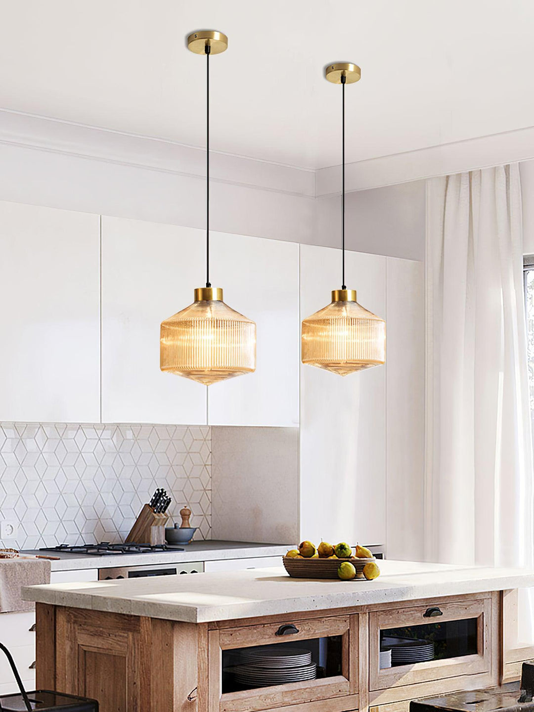 Randig Snurrande Top Pendant Lampa