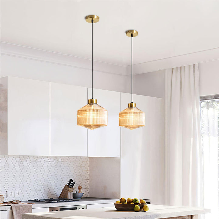 Randig Snurrande Top Pendant Lampa