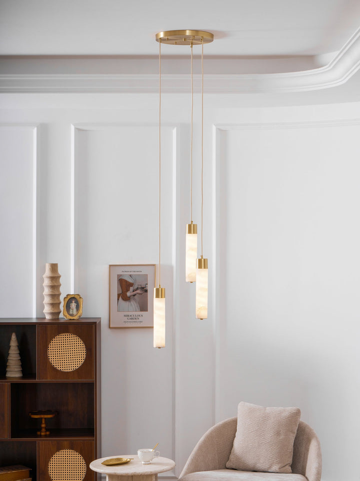 Alabaster Tala Messing Pendellampa