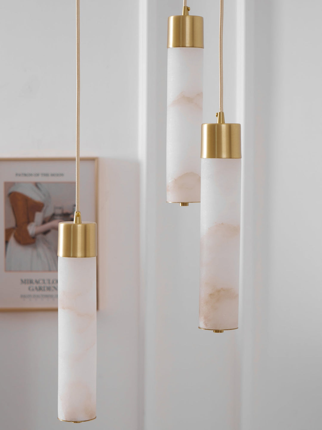Alabaster Tala Messing Pendellampa