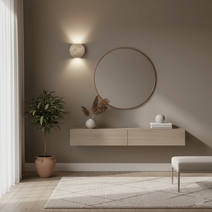 Travertin Glob Vägglampa