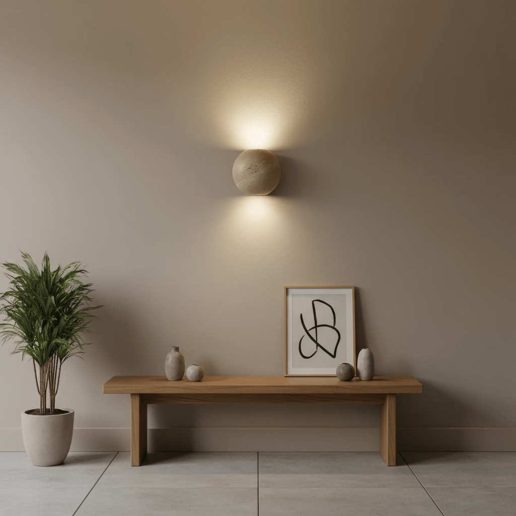 Travertin Glob Vägglampa