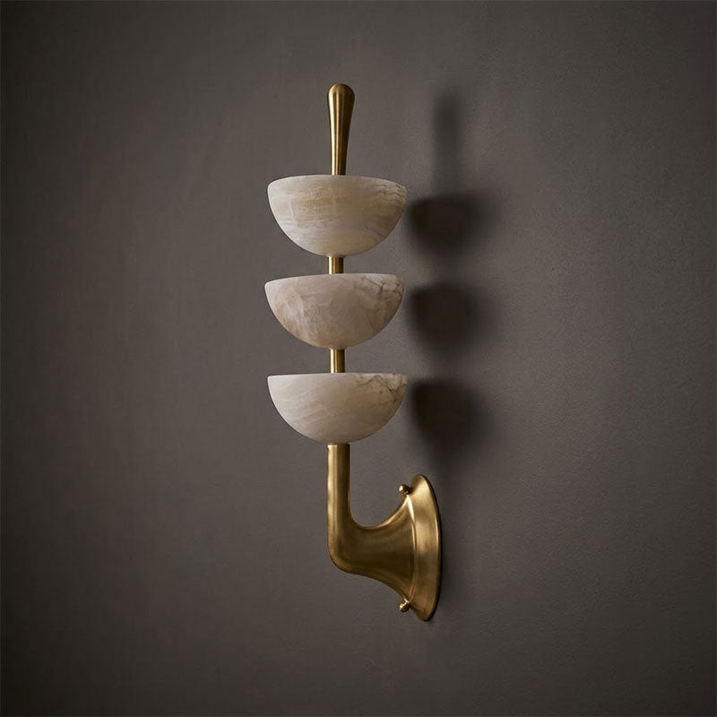 Triple Alabaster Vägglampa