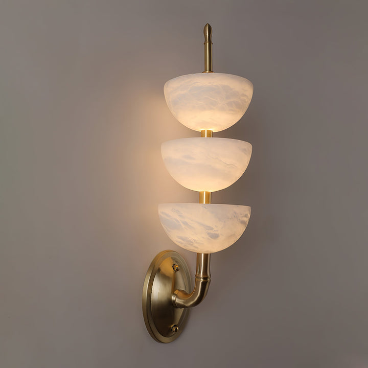 Triple Alabaster Vägglampa