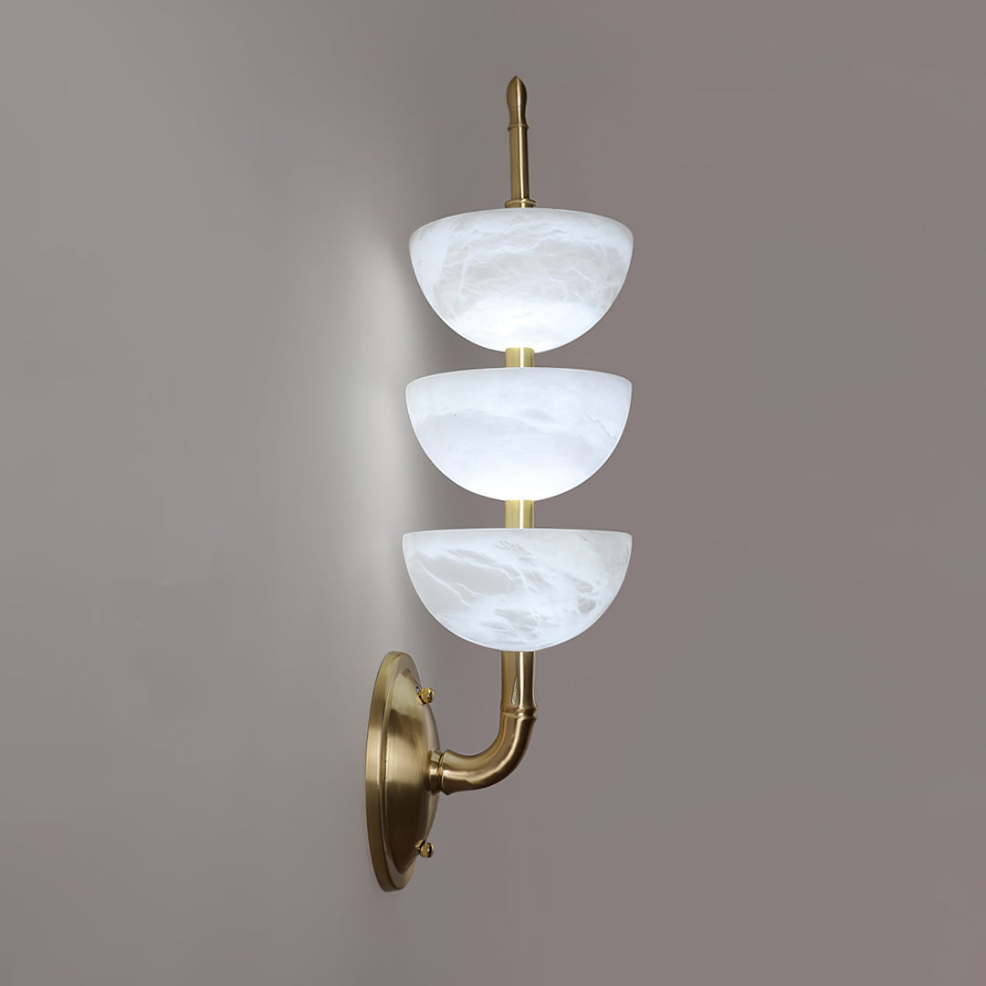 Triple Alabaster Vägglampa