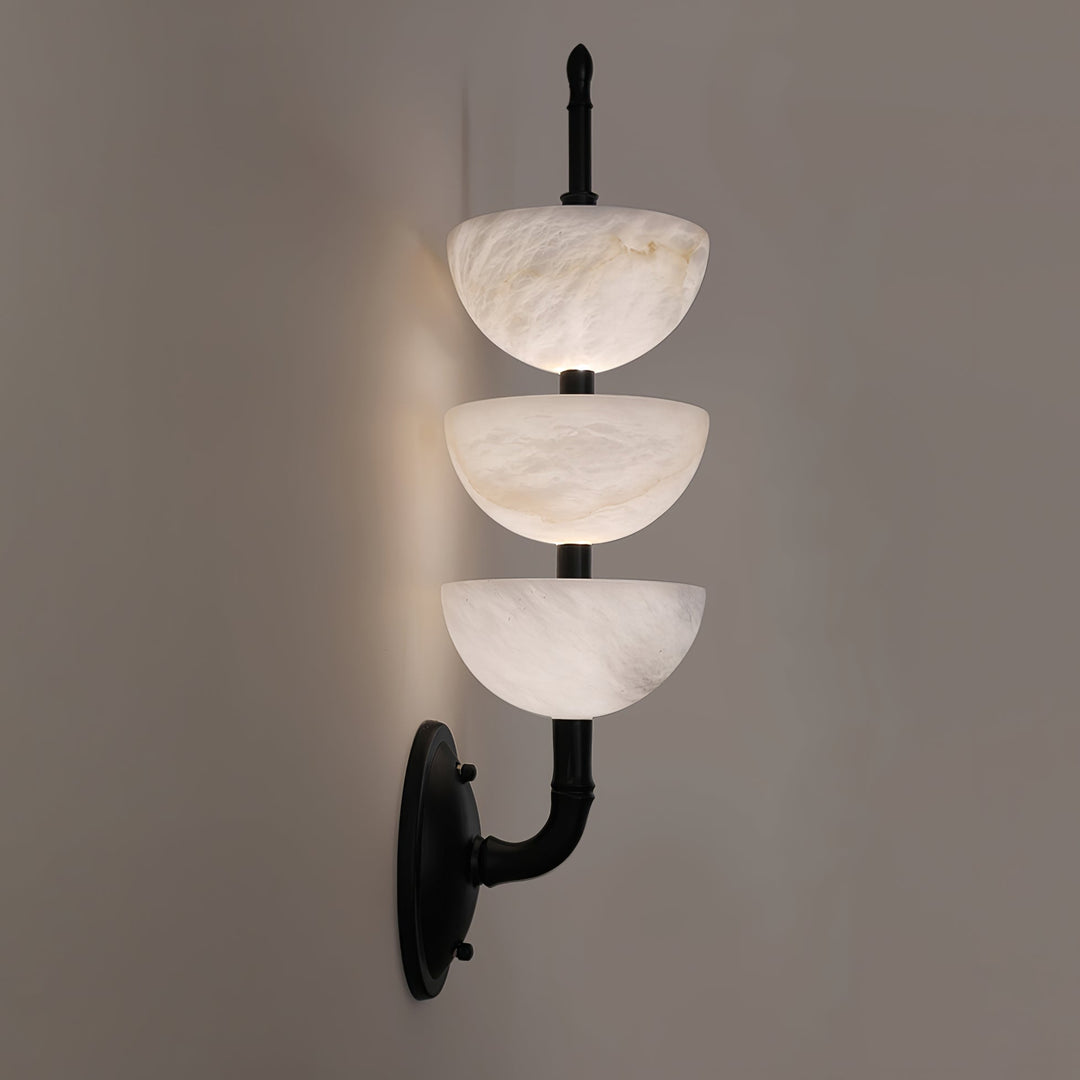 Triple Alabaster Vägglampa