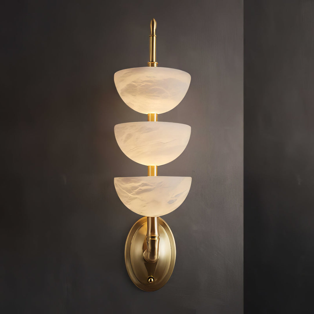 Triple Alabaster Vägglampa