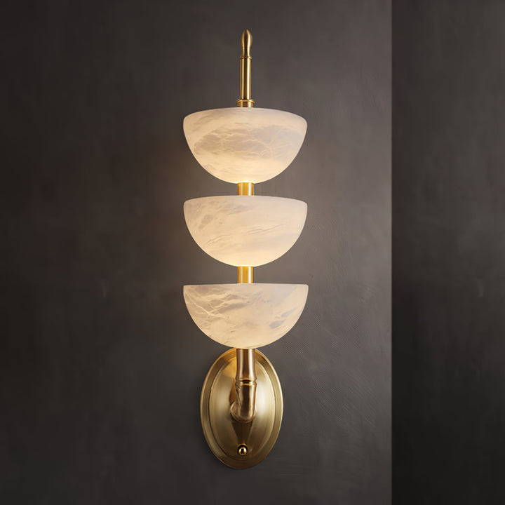 Triple Alabaster Vägglampa