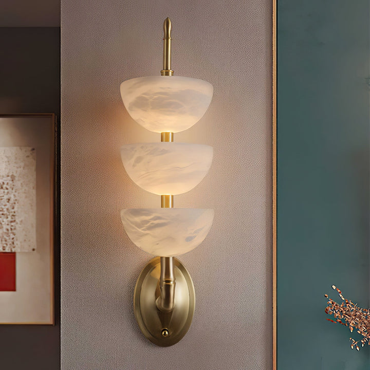 Triple Alabaster Vägglampa
