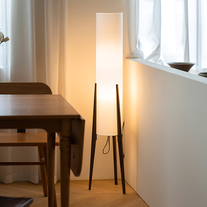 Tripod Valnöt Golvlampa